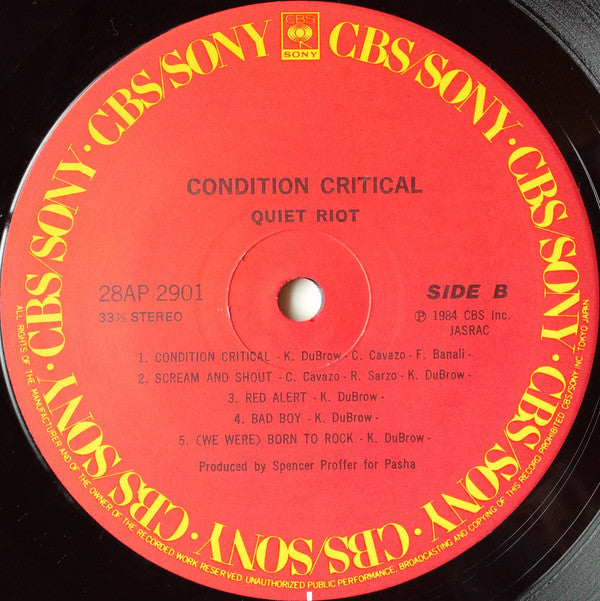 Quiet Riot - Condition Critical (Vinyl, LP, Album)
