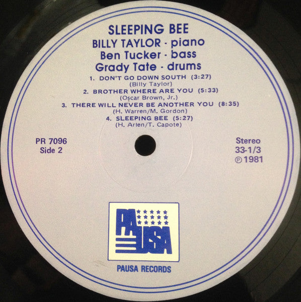 Billy Taylor Trio - Sleeping Bee (Vinyl, LP, Album, Reissue) Very Good (VG) / Very Good Plus (VG+)