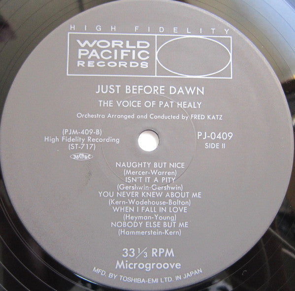 Pat Healy - Just Before Dawn (Vinyl, LP, Album, Mono) Very Good (VG) / Very Good Plus (VG+)