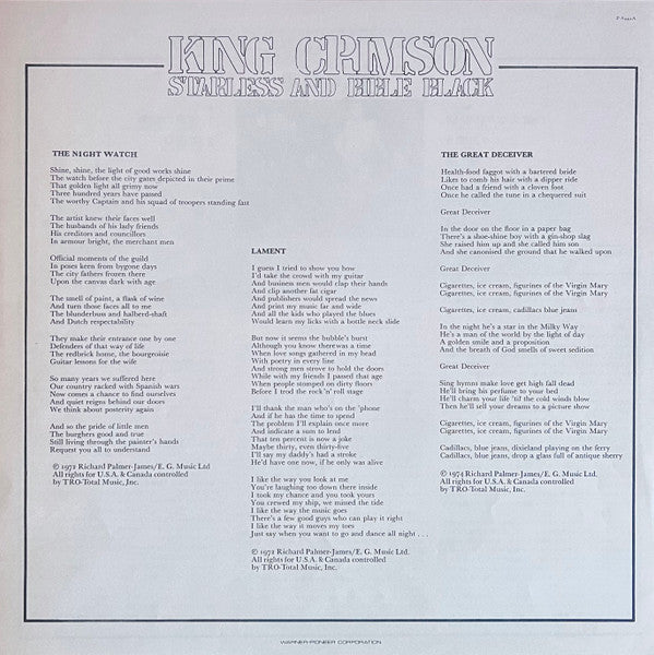 King Crimson - Starless And Bible Black = 暗黒の世界 (Vinyl, LP, Album)