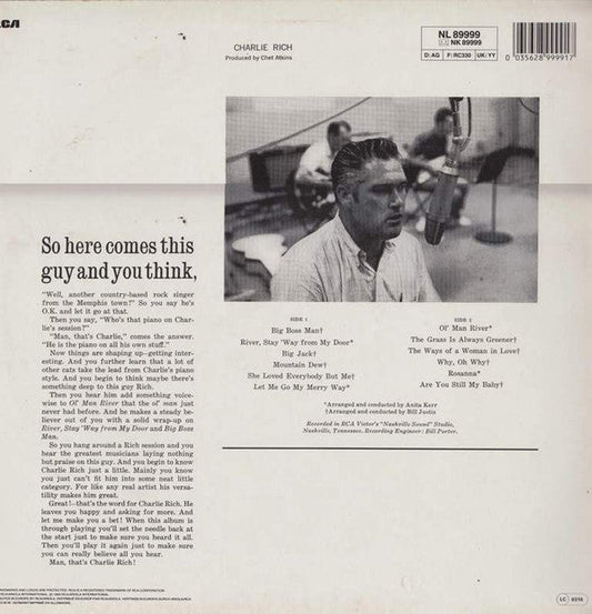 Charlie Rich - Charlie Rich (Vinyl, LP, Album, Reissue, Stereo) Very Good (VG) / Good Plus (G+)