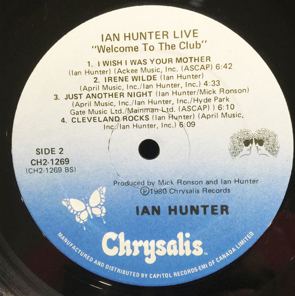Ian Hunter - Welcome To The Club - Live (2xVinyl, LP, Album) Very Good Plus (VG+) / Very Good Plus (VG+)