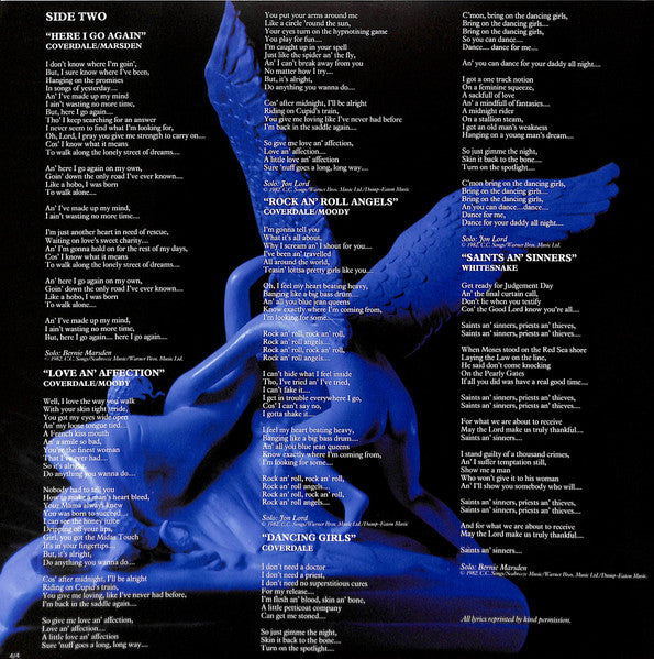 Whitesnake - Saints & Sinners (Vinyl, LP, Album)