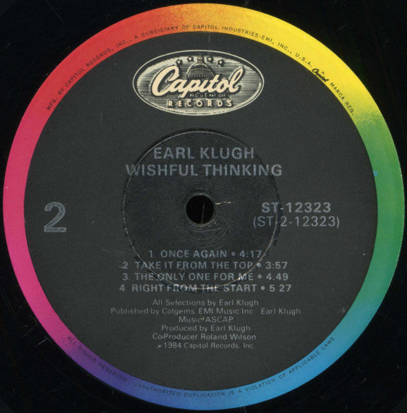 Earl Klugh - Wishful Thinking (Vinyl, LP, Album) Very Good (VG) / Very Good (VG)
