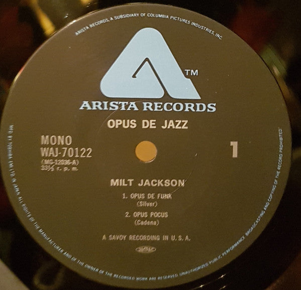 Milt Jackson - Opus De Jazz (Vinyl, LP, Album, Reissue, Mono) Very Good Plus (VG+) / Very Good Plus (VG+)