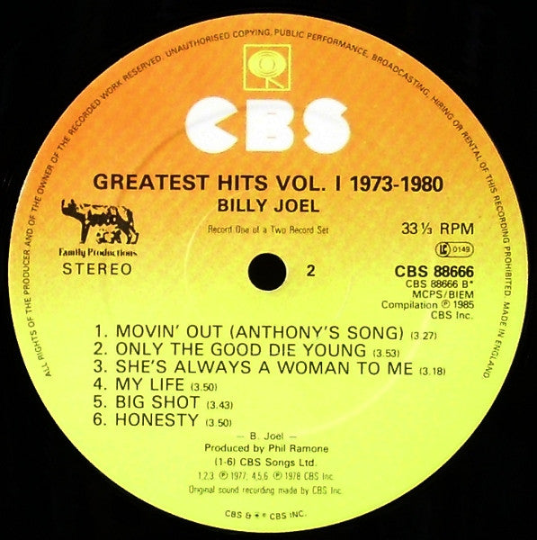 Billy Joel - Greatest Hits Volume I & Volume II (Vinyl, LP, Compila...