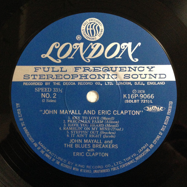 John Mayall - Blues Breakers (Vinyl, LP, Album, Stereo, Reissue) Near Mint (NM or M-) / Very Good Plus (VG+)