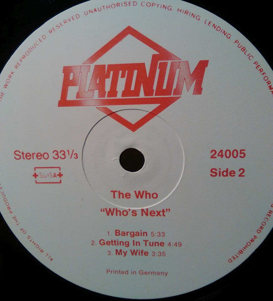 The Who - Who's Next (Vinyl, LP, Album, Reissue) Very Good Plus (VG+) / Very Good Plus (VG+)