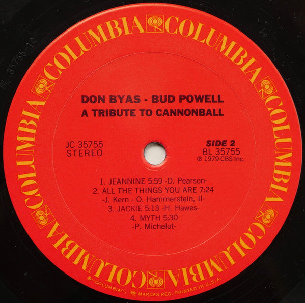 Don Byas - A Tribute To Cannonball (Vinyl, LP, Album) Good Plus (G+) / Very Good (VG)
