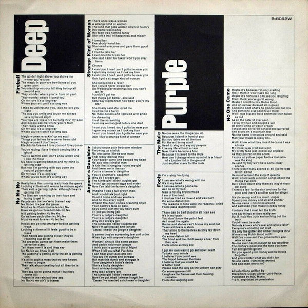 Deep Purple - Fireball (Vinyl, LP, Album, Reissue) Very Good (VG) / Good Plus (G+)