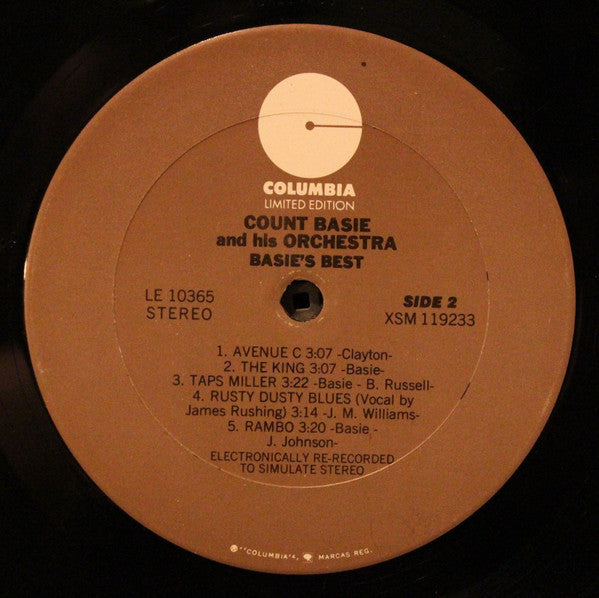 Count Basie Orchestra - Basie's Best! A Collection Of Immortal Performances (Vinyl, LP, Compilation, Reissue) Very Good Plus (VG+) / Good Plus (G+)