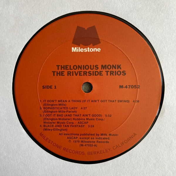 Thelonious Monk - The Riverside Trios (2xVinyl, LP, Compilation) Good Plus (G+) / Good Plus (G+)