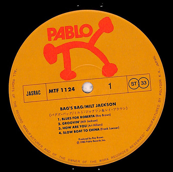 Milt Jackson - Bags' Bag (Vinyl, LP, Album) Very Good Plus (VG+) / Good Plus (G+)