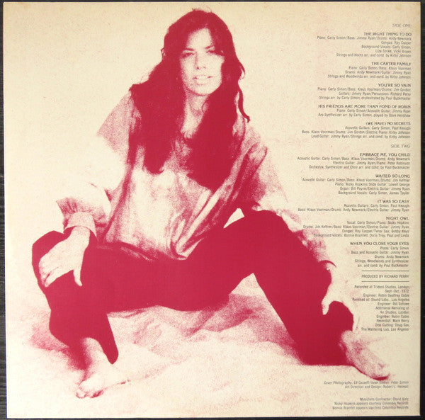 Carly Simon - No Secrets (Vinyl, LP, Album, Repress)