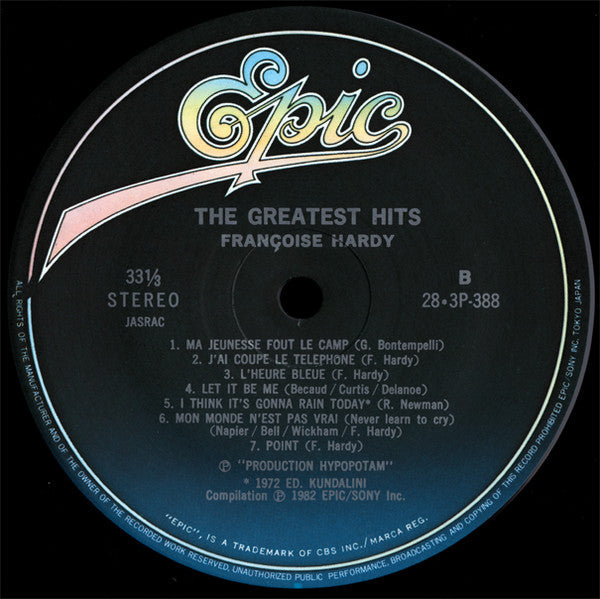 Françoise Hardy - The Greatest Hits (Vinyl, LP, Compilation, Stereo) Very Good (VG) / Very Good (VG)