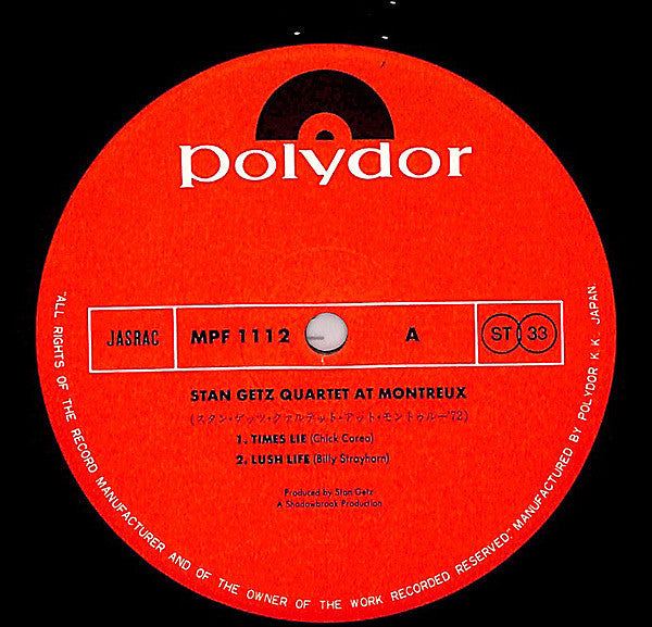 Stan Getz Quartet - At Montreux (Vinyl, LP, Album) Very Good (VG) / Very Good (VG)