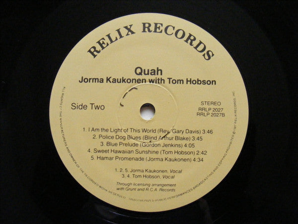 Jorma Kaukonen - Quah (Vinyl, LP, Album, Reissue) Near Mint (NM or M-) / Near Mint (NM or M-)