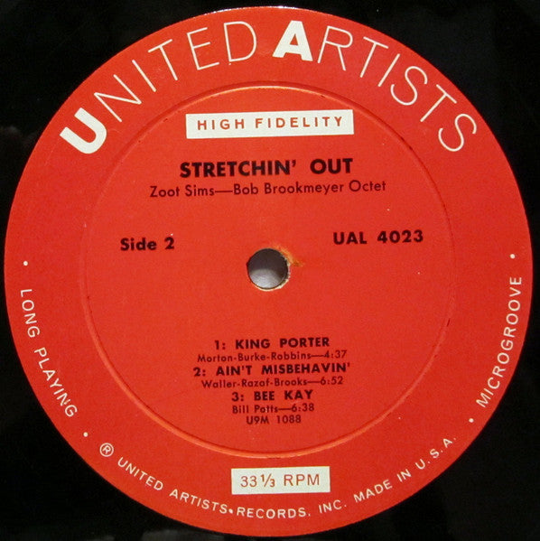 Zoot Sims - Bob Brookmeyer Octet - Stretching Out (Vinyl, LP, Album, Mono) Very Good (VG) / Very Good Plus (VG+)