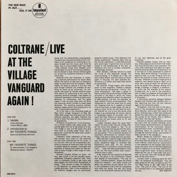 John Coltrane - Live At The Village Vanguard Again! (Vinyl, LP, Alb...