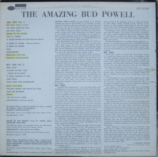 Bud Powell - The Amazing Bud Powell, Volume 2 (Vinyl, LP, Album, Stereo, Reissue, Remastered) Very Good Plus (VG+) / Very Good Plus (VG+)