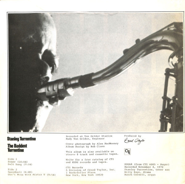 Stanley Turrentine - The Baddest Turrentine (Vinyl, LP, Compilation, Limited Edition, Reissue, Stereo) Very Good Plus (VG+) / Very Good (VG)