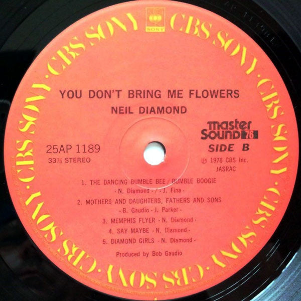 Neil Diamond - You Don't Bring Me Flowers (Vinyl, LP, Album) Very Good (VG) / Very Good (VG)