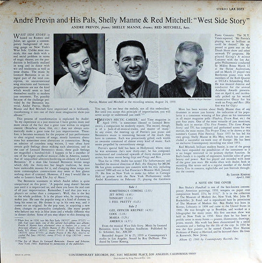 André Previn & His Pals - West Side Story (Vinyl, LP, Album, Reissue) Very Good Plus (VG+) / Very Good (VG)