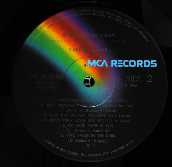 Carmen McRae - When You're Away (Vinyl, LP, Album, Reissue, Stereo) Very Good (VG) / Very Good (VG)