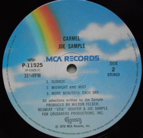 Joe Sample - Carmel (Vinyl, LP, Album, Reissue) Very Good Plus (VG+) / Very Good Plus (VG+)