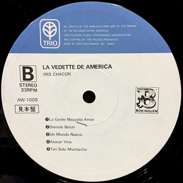 Iris Chacon - La Vedette De America (Vinyl, LP, Album) Very Good Plus (VG+) / Very Good Plus (VG+)