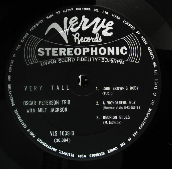 The Oscar Peterson Trio - Very Tall (Vinyl, LP, Album, Stereo) Very Good (VG) / Very Good (VG)