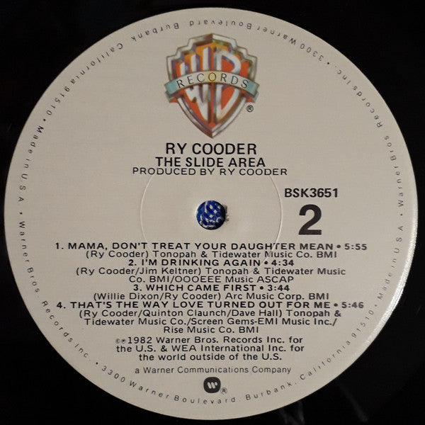 Ry Cooder - The Slide Area (Vinyl, LP, Album) Very Good (VG) / Very Good (VG)