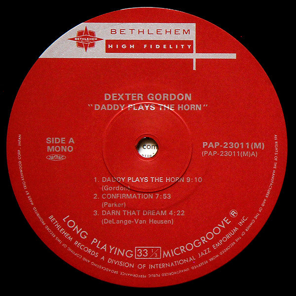 Dexter Gordon - Daddy Plays The Horn (Vinyl, LP, Album, Reissue, Mono) Very Good Plus (VG+) / Very Good (VG)