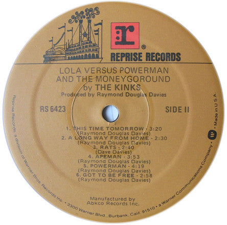 The Kinks - Lola Versus Powerman And The Moneygoround, Part One (Vinyl, LP, Album, Reissue, Stereo) Very Good Plus (VG+) / Good Plus (G+)