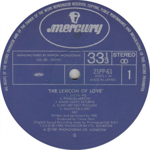ABC - The Lexicon Of Love (Vinyl, LP, Album, Stereo)