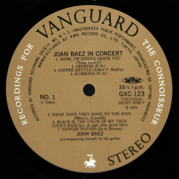 Joan Baez - In Concert Part 2 (Vinyl, LP, Album, Stereo) Very Good Plus (VG+) / Very Good (VG)