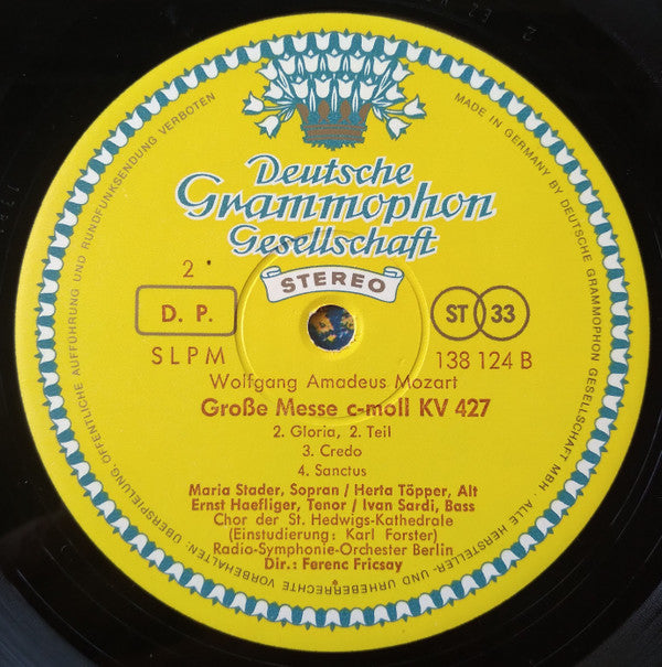 Wolfgang Amadeus Mozart - Grosse Messe In C-moll ‧ Mass In C Minor, K. 427 (Vinyl, LP, Stereo) Very Good Plus (VG+) / Very Good Plus (VG+)