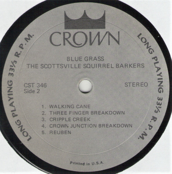 The Scottsville Squirrel Barkers - Blue Grass Favorites (Vinyl, LP, Album, Repress, Stereo) Very Good (VG) / Very Good (VG)