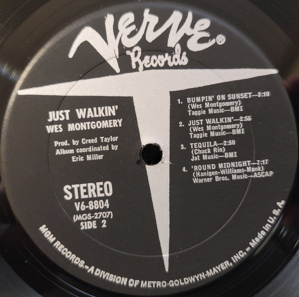 Wes Montgomery - Just Walkin' (Vinyl, LP, Album, Stereo) Very Good (VG) / Good Plus (G+)