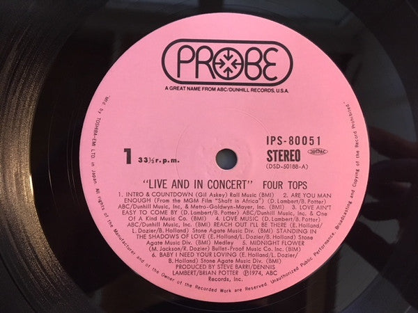 Four Tops - Live & In Concert (Vinyl, LP, Album) Good Plus (G+) / Very Good (VG)