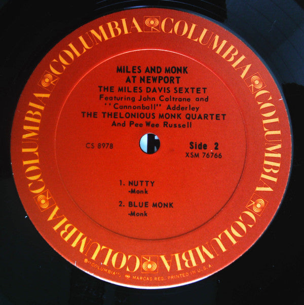 The Miles Davis Sextet - Miles & Monk At Newport (Vinyl, LP, Album, Stereo) Very Good Plus (VG+) / Very Good (VG)