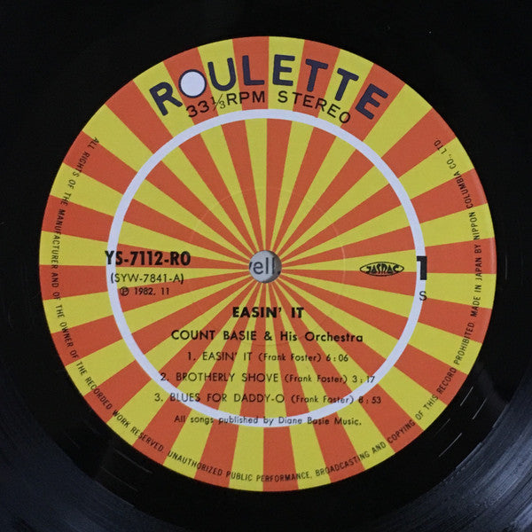 Count Basie Orchestra - Easin' It (Music From The Pen Of Frank Foster) (Vinyl, LP, Album, Reissue, Stereo) Very Good Plus (VG+) / Very Good Plus (VG+)