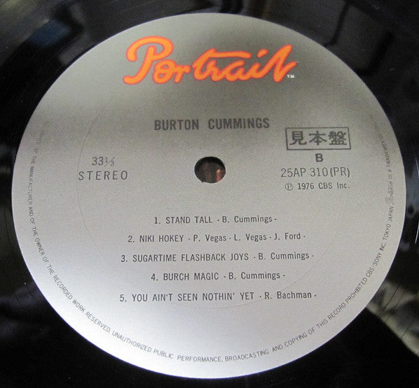 Burton Cummings - Burton Cummings (Vinyl, LP, Album, Promo) Very Good Plus (VG+) / Very Good Plus (VG+)