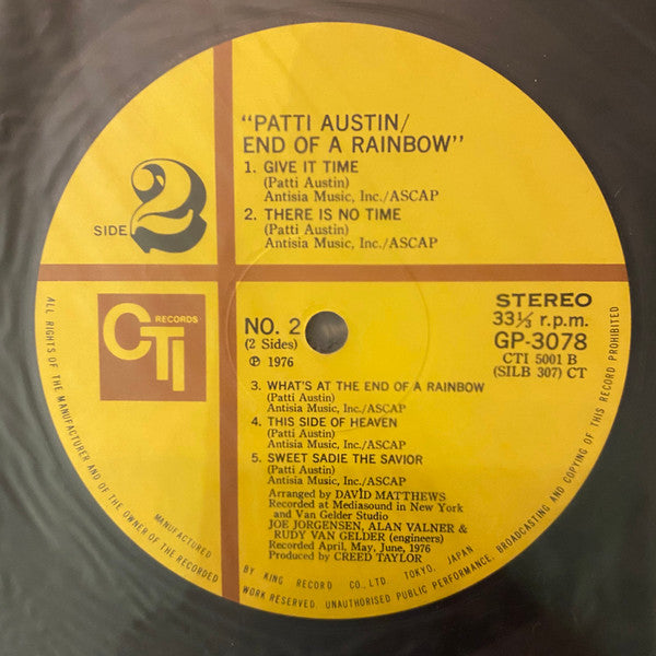 Patti Austin - End Of A Rainbow (Vinyl, LP, Album, Stereo) Very Good (VG) / Good Plus (G+)