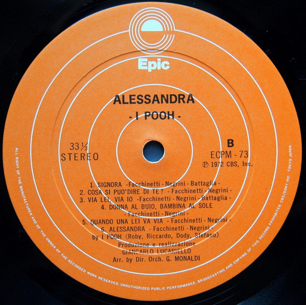 Pooh - Alessandra (Vinyl, LP, Album) Very Good Plus (VG+) / Very Good (VG)