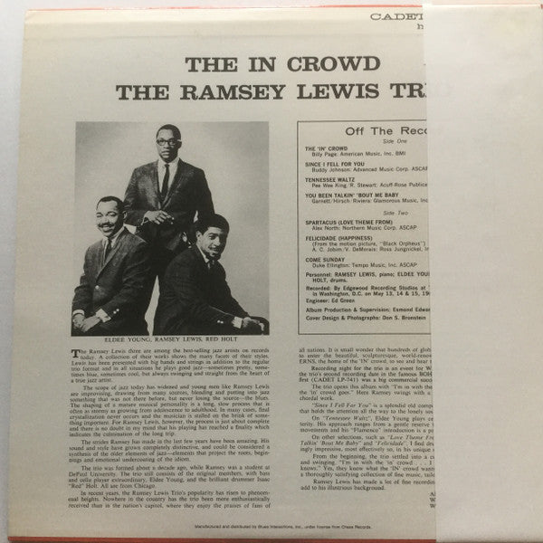The Ramsey Lewis Trio - The In Crowd (Vinyl, LP, Album, Reissue, St...