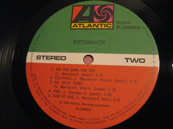 Fotomaker - Fotomaker (Vinyl, LP, Album) Very Good Plus (VG+) / Very Good Plus (VG+)