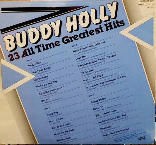 Buddy Holly - 23 All Time Greatest Hits (2xVinyl, LP, Compilation) Good Plus (G+) / Very Good (VG)