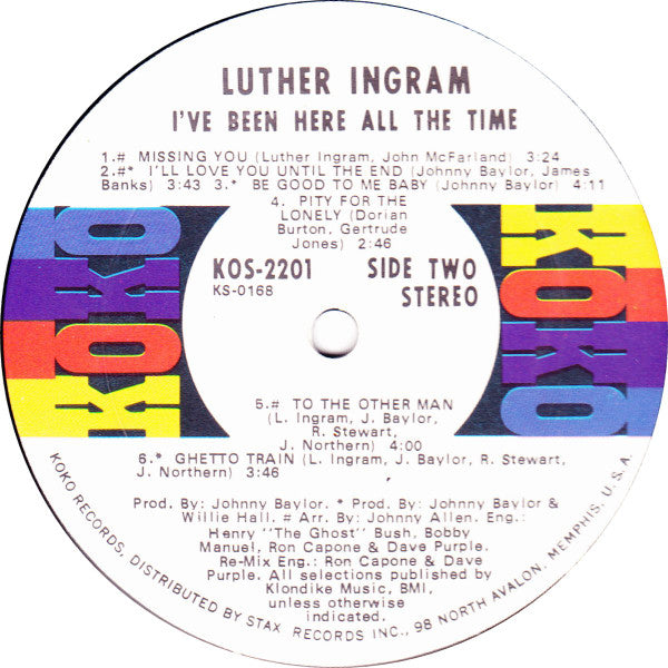 Luther Ingram - I've Been Here All The Time (Vinyl, LP) Very Good (VG) / Poor (P)
