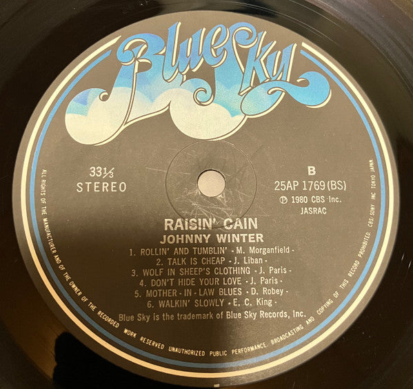 Johnny Winter - Raisin' Cain (Vinyl, LP, Album) Near Mint (NM or M-) / Very Good Plus (VG+)